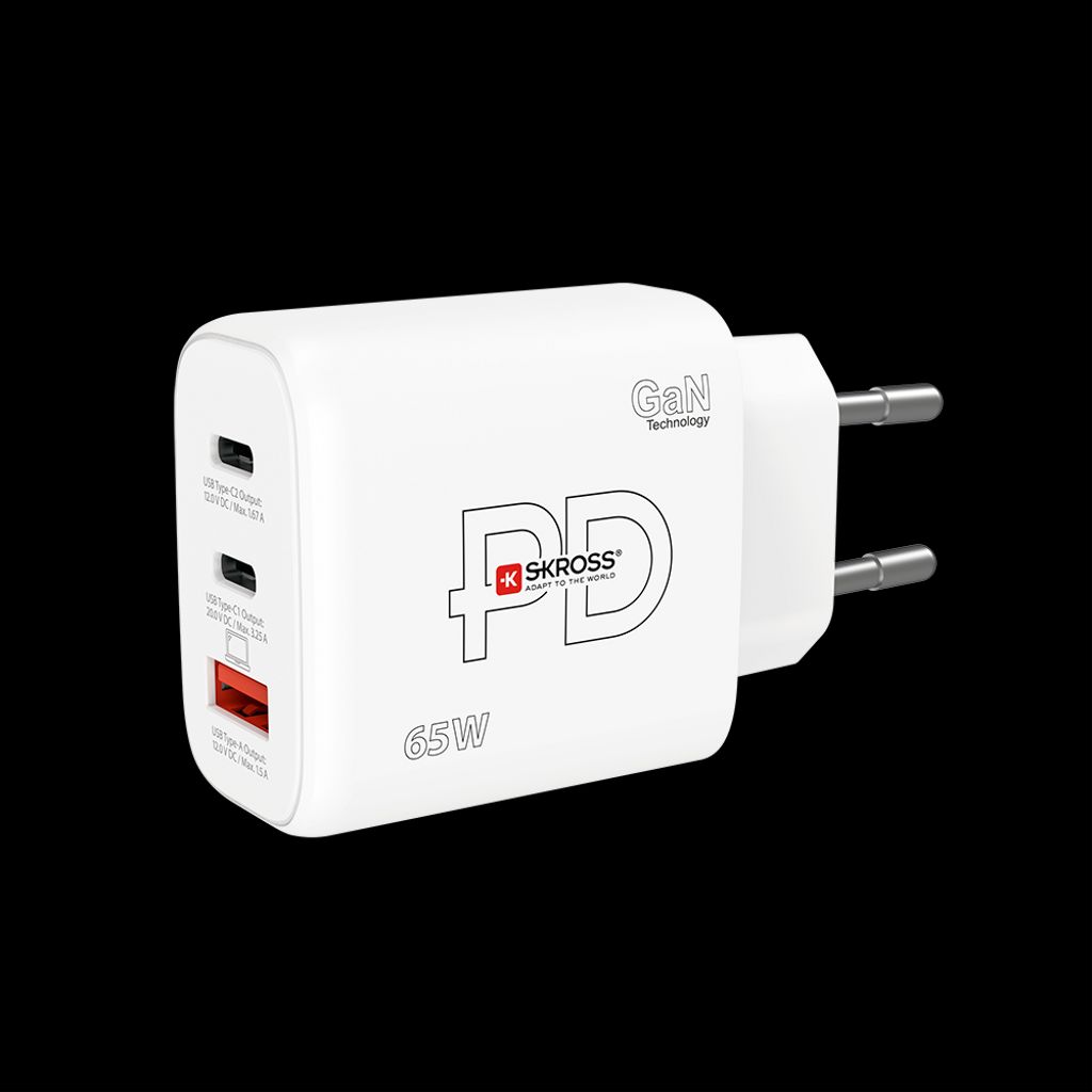 SKROSS-virtalaturi USB-A/2x USB-C 65W PD