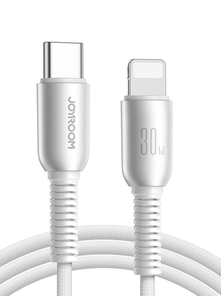 Joyroom kabel USB-C do Lightning Szybkie ładowanie 30W, 1,2 m - jasnoszary