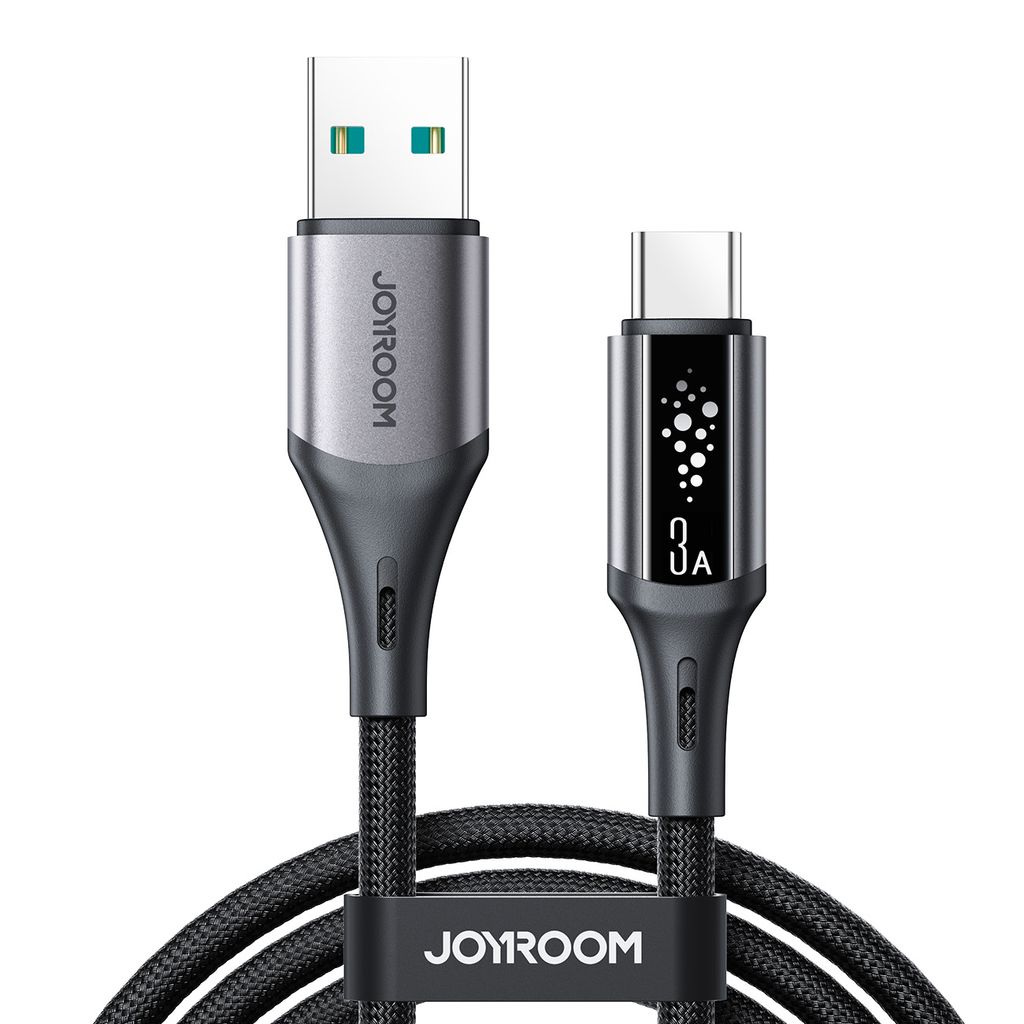 Joyroom S-A60 Hurtigopladningskabel USB-A til USB-C 3A – 1,2 m, Sort