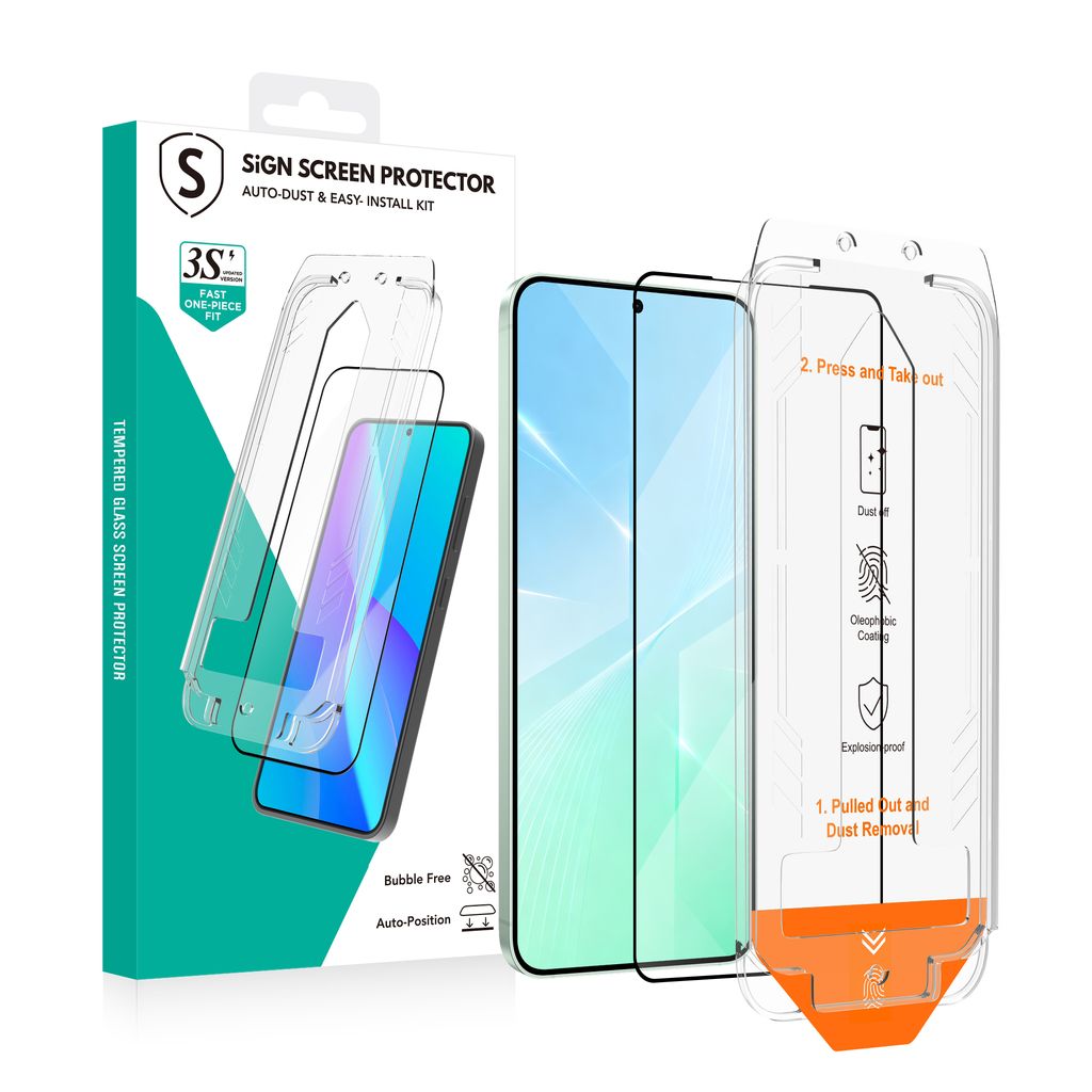 SiGN Näytönsuoja Samsung Galaxy S26 – EZ Apply pölyttömän sovittimen kanssa