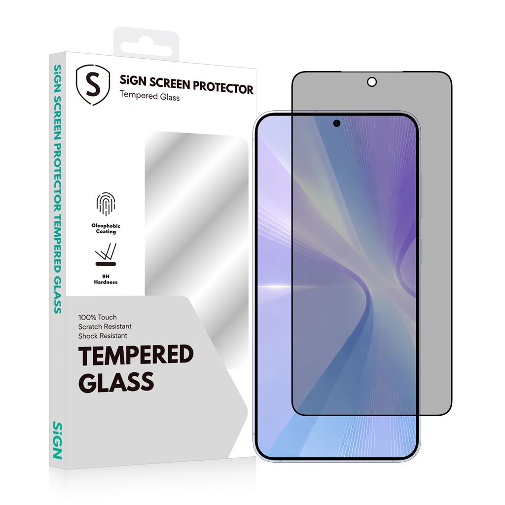 SiGN Samsung Galaxy S26 Plus Privacy Skjermbeskytter Herdet Glass Ultrasonic Unlock