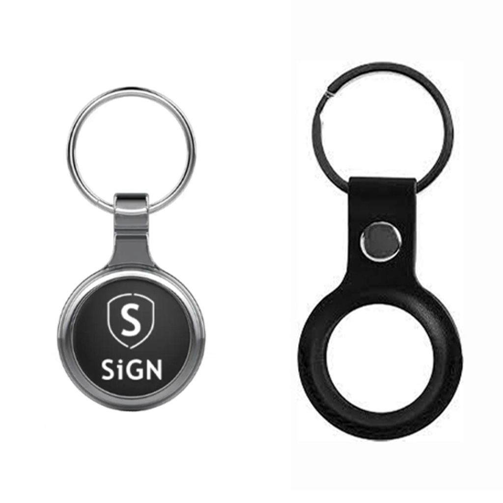 SiGN Smart Bluetooth Finder + nyckelring i konstläder – svart