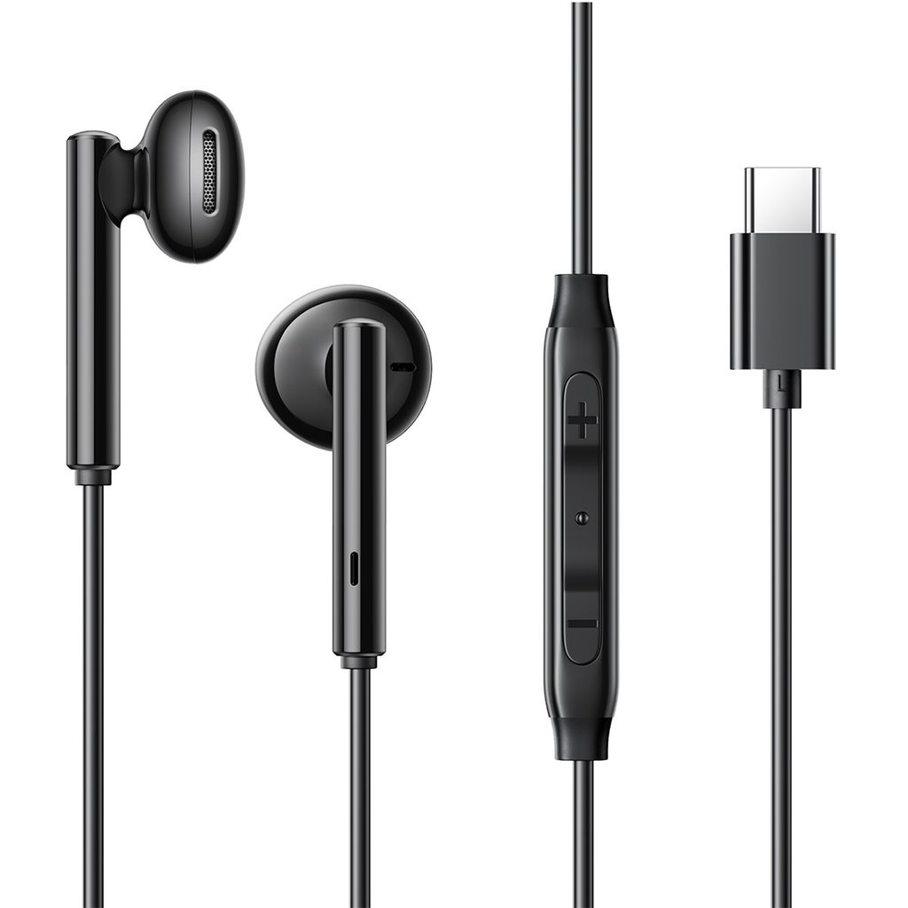SiGN USB-C-serien Half In-Ear-hörlurar med kabel – Svarta