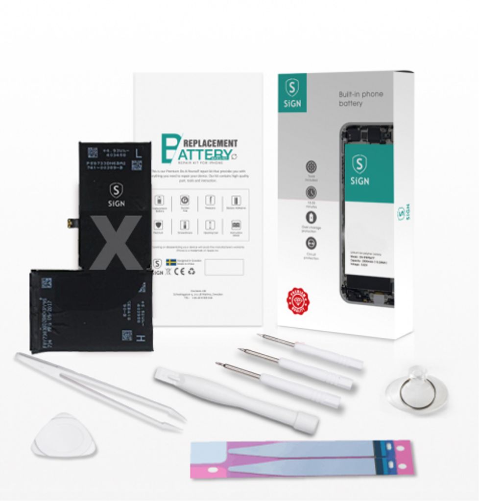 SiGN Täydellinen akunvaihtosarja - iPhone X