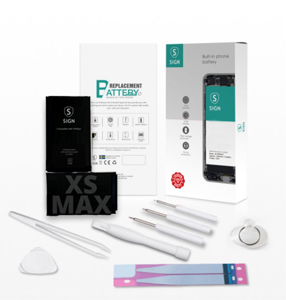 SiGN Täydellinen akunvaihtosarja - iPhone XS Max