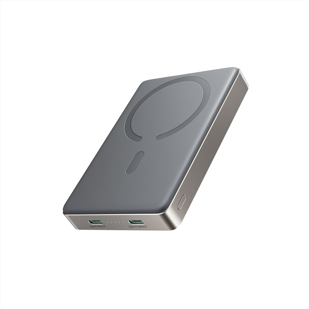 SiGN Ultratunn Magnetisk Powerbank 10000mAh, 22.5W – Titan | Laddare - Powerbank | Batteritema
