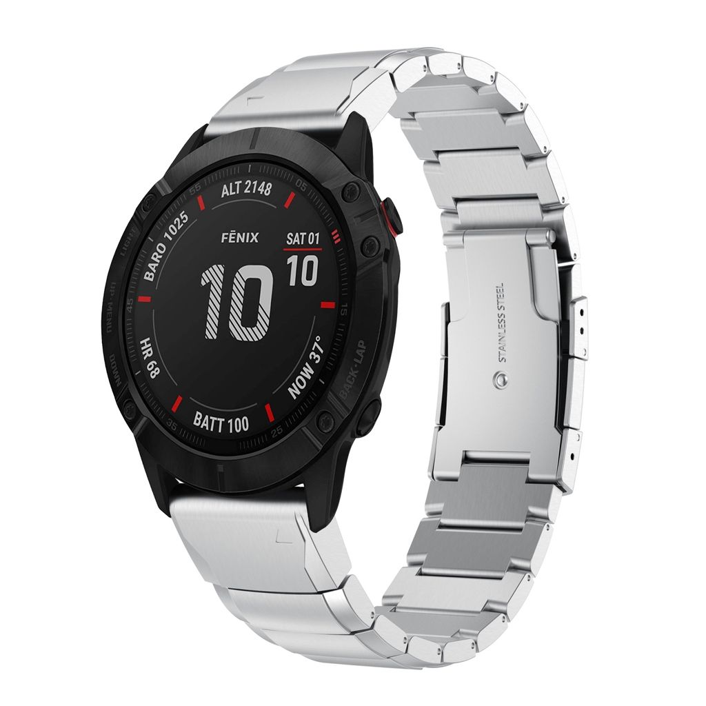 Garmin Fenix 6 Pro Klokkereim i Rustfritt Stål – Sølv