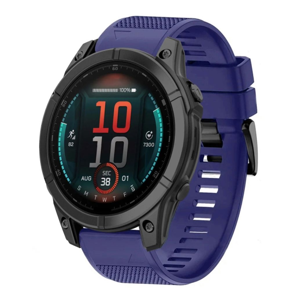 Garmin Fenix E 47mm Klokkereim i silikon med hurtigutløser - Blå