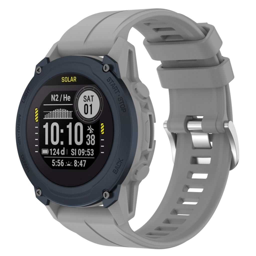 Garmin Descent G1 Solar Urrem i silikone ensfarvet - Grå