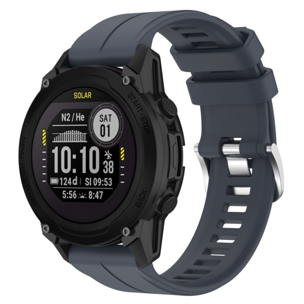 Garmin Descent G1 Solar Urrem i silikone ensfarvet - Cyan