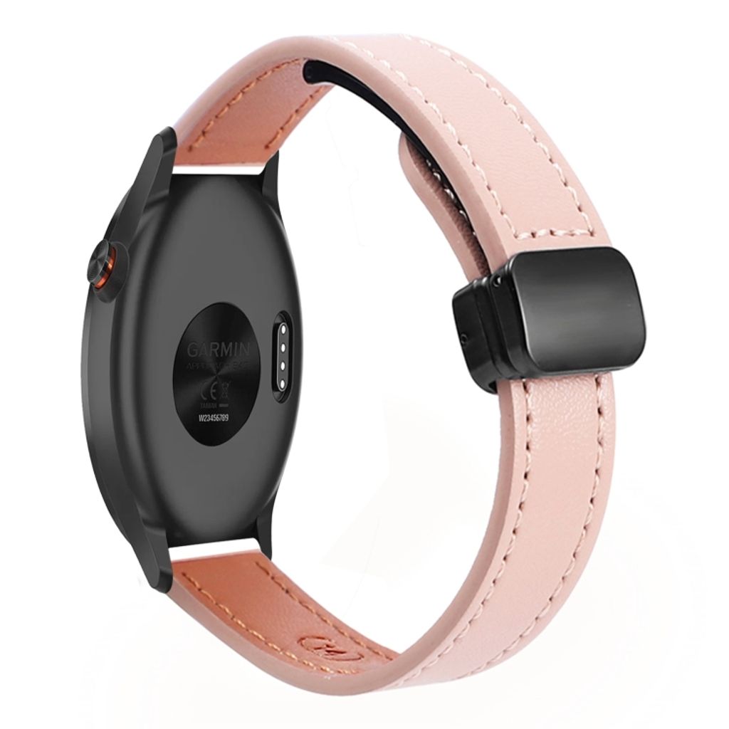 Garmin Approach S40 Kellonranneke ohut magneettisolki mikrokuitunahkaa - Vaaleanpunainen