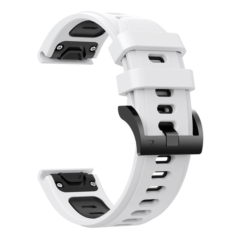 Garmin Fenix E 47mm Klokkereim i silikon tofarget - Svart / Hvit