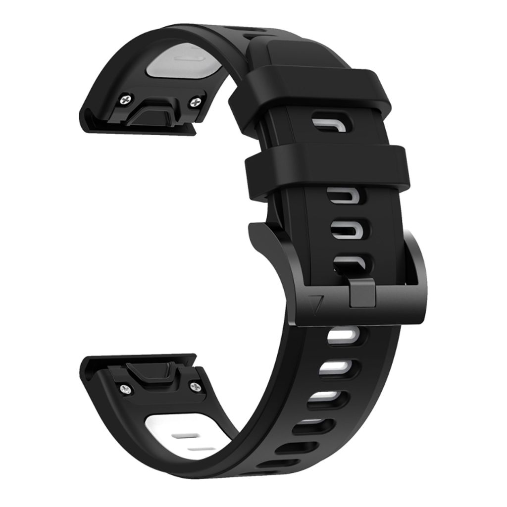 Garmin Fenix E 47mm Klokkereim i silikon tofarget - Svart / Hvit
