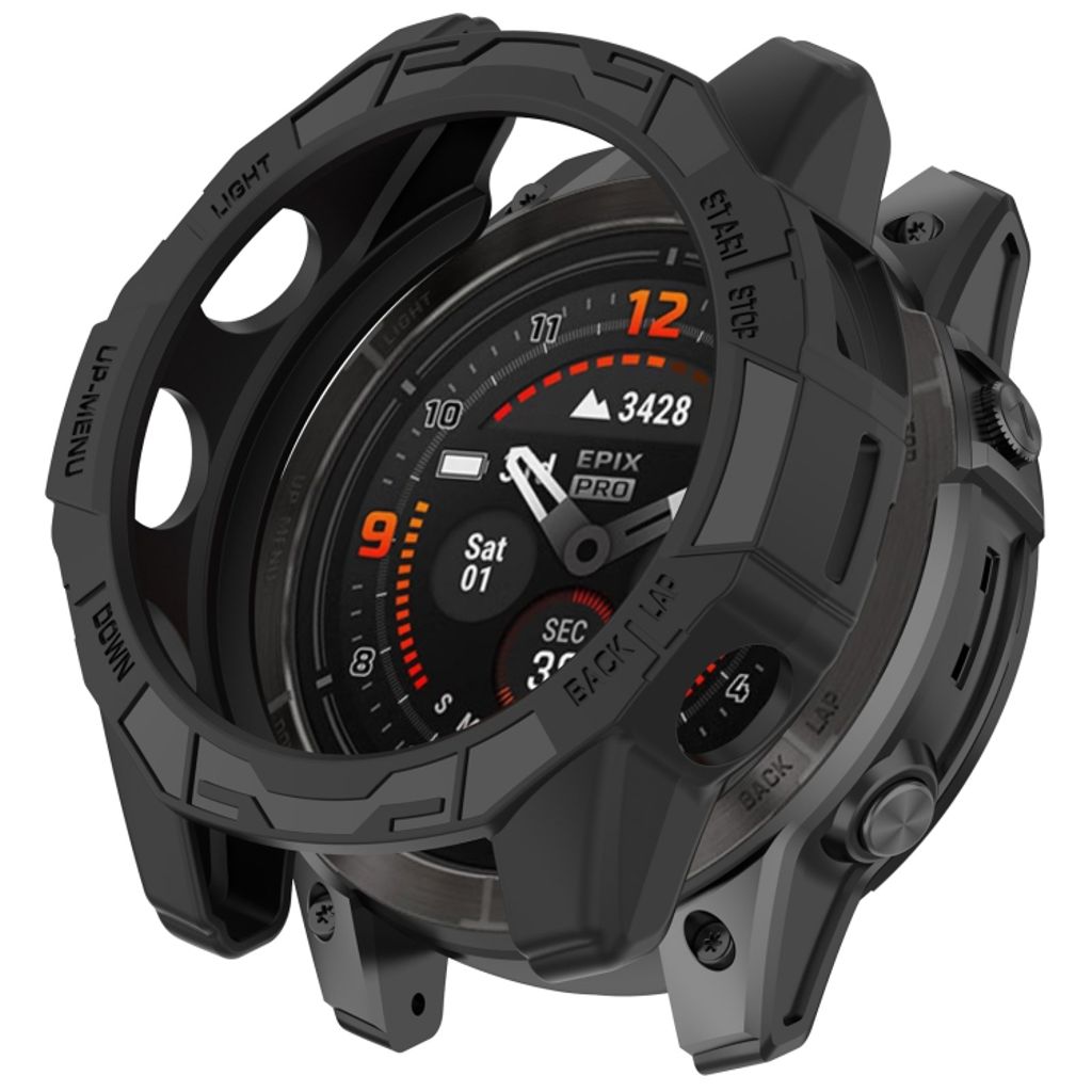 Garmin Fenix E 47mm Kuori puolisuojakotelo - Musta