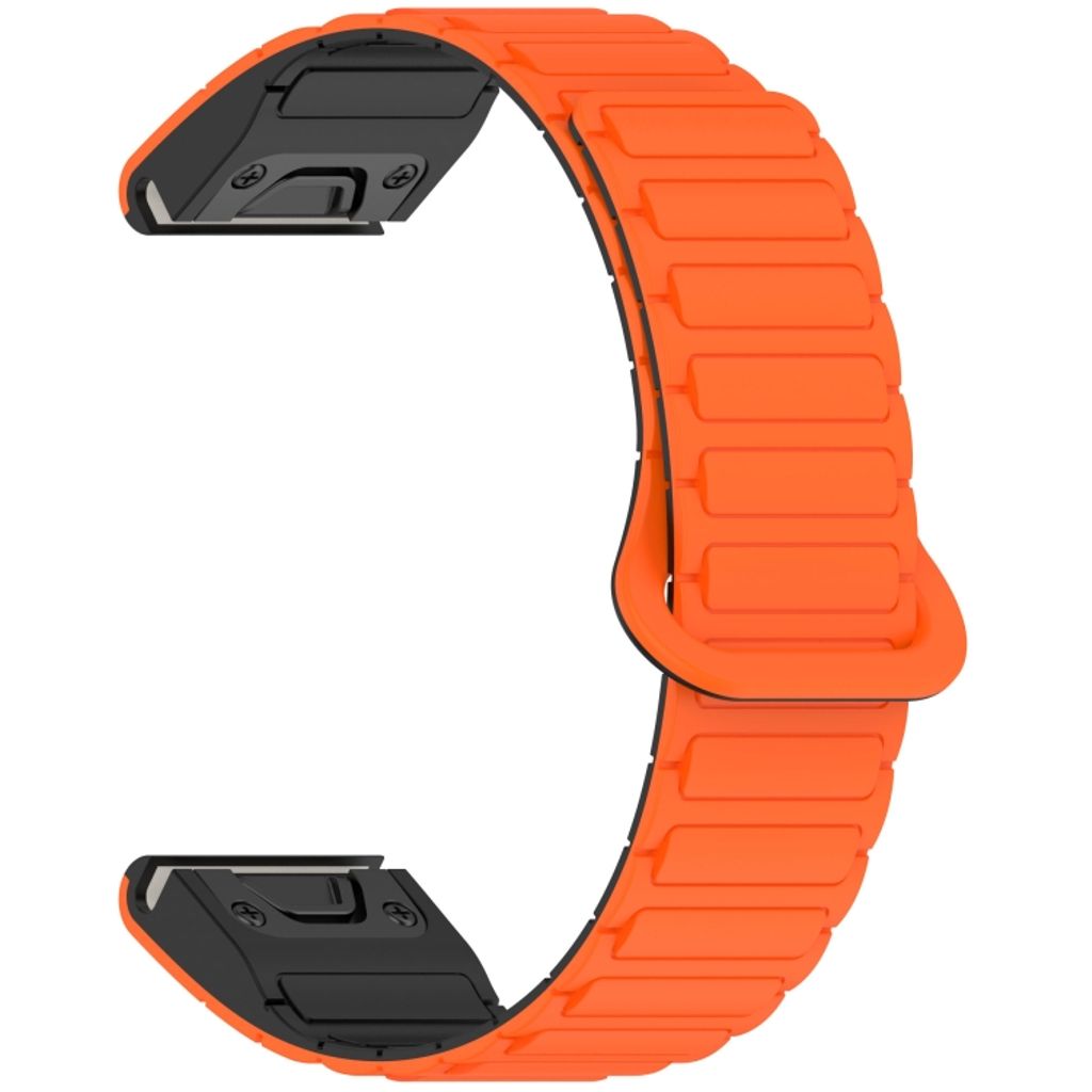 Garmin Fenix 8 43mm Klokkereim i silikon tofarget - Svart / Oransje