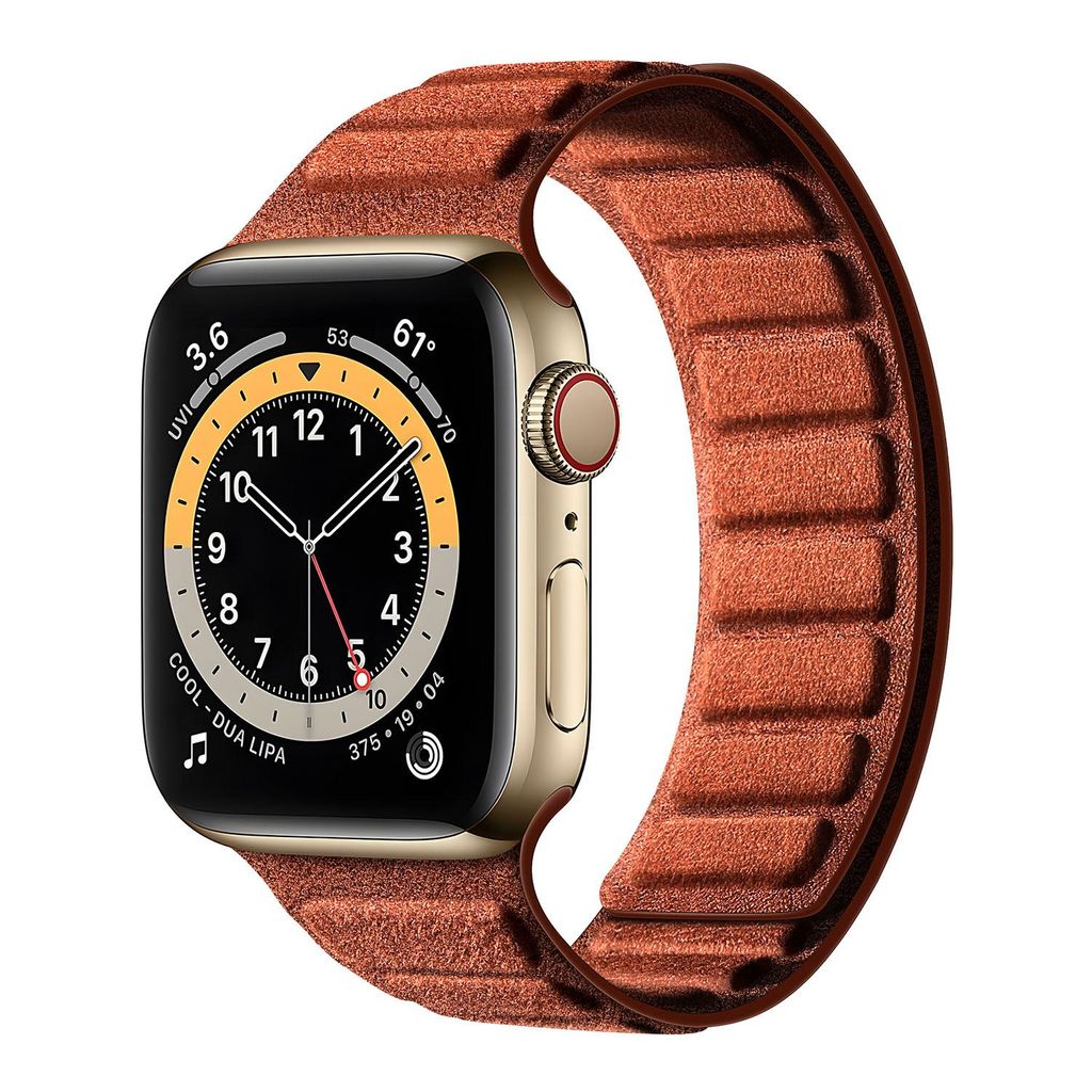 Apple Watch 49/46/45/44mm kellonranneke mokkanahka magneettinen - ruskea