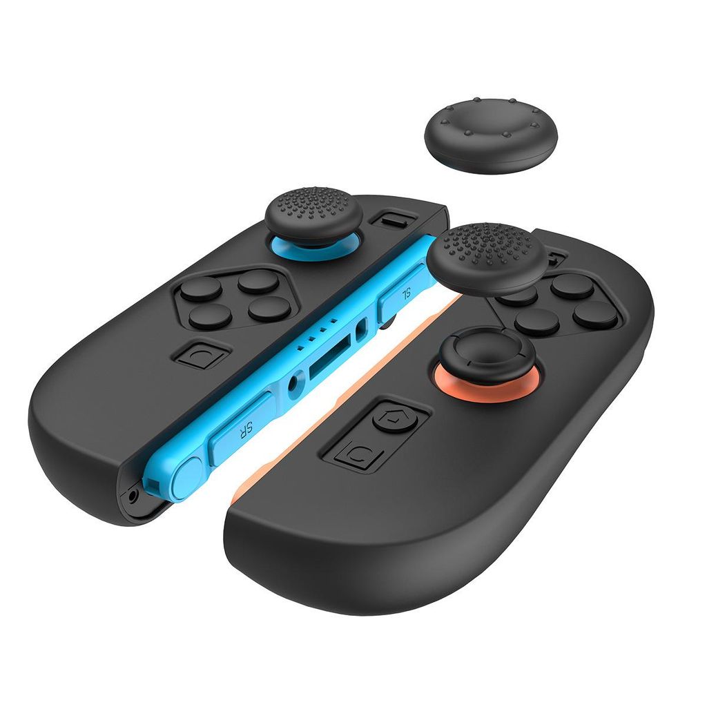 Silikonikotelo joystick-suojuksella Nintendo Switch 2 Joy-Conille - musta