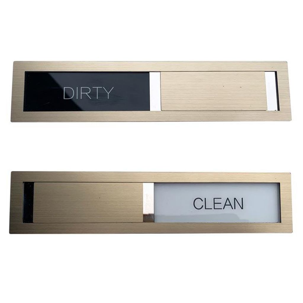 Opvaskemaskinemagnet Clean/Dirty i rustfrit stål – Sort/Hvid