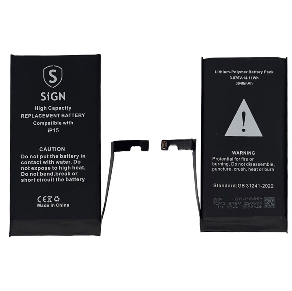 SiGN iPhone 15 High capacity battery - 3640mAh