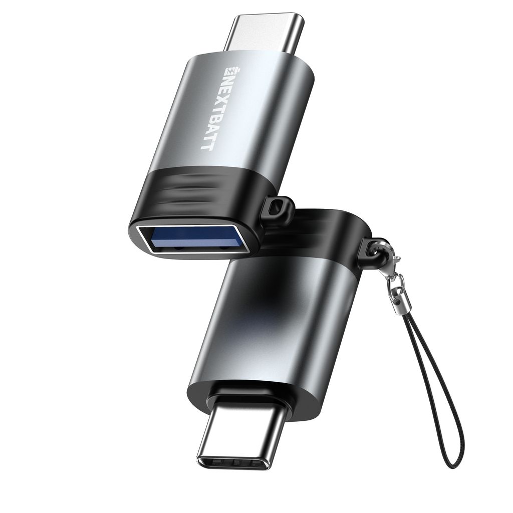 NEXTBATT USB-A hunn til USB-C adapter - svart/grå