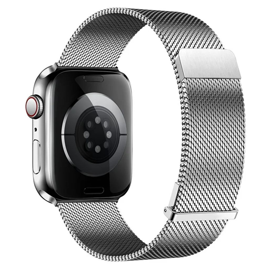 Apple Watch 49/46/44/42mm Milanesiskt magnetiskt Klockarmband - Silver