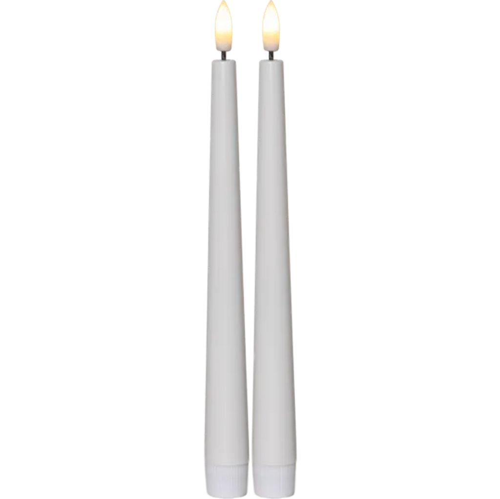 Star Trading LED-Antikkerze „Flamme Candy“, 2er-Pack, 26 cm – Weiß