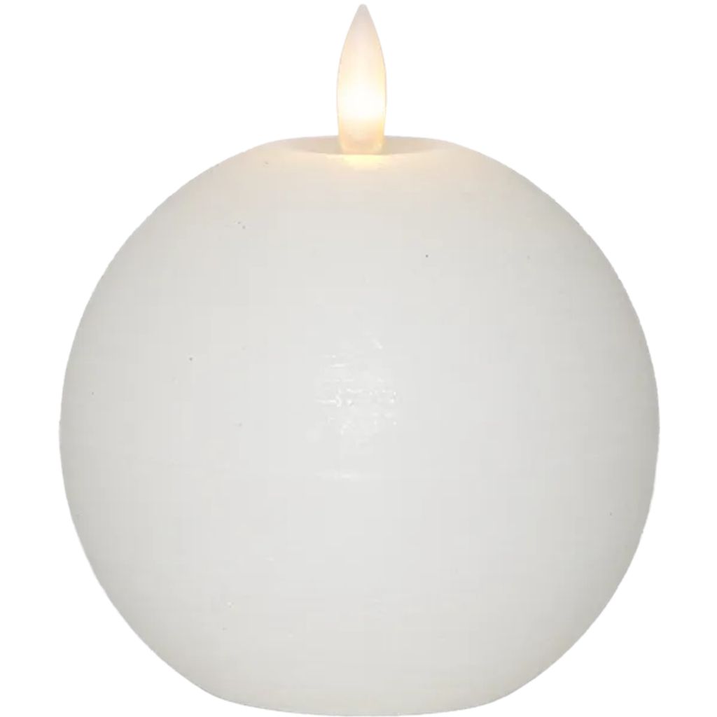 Star Trading LED-Blockkerze Flamme Rustic – Weiß