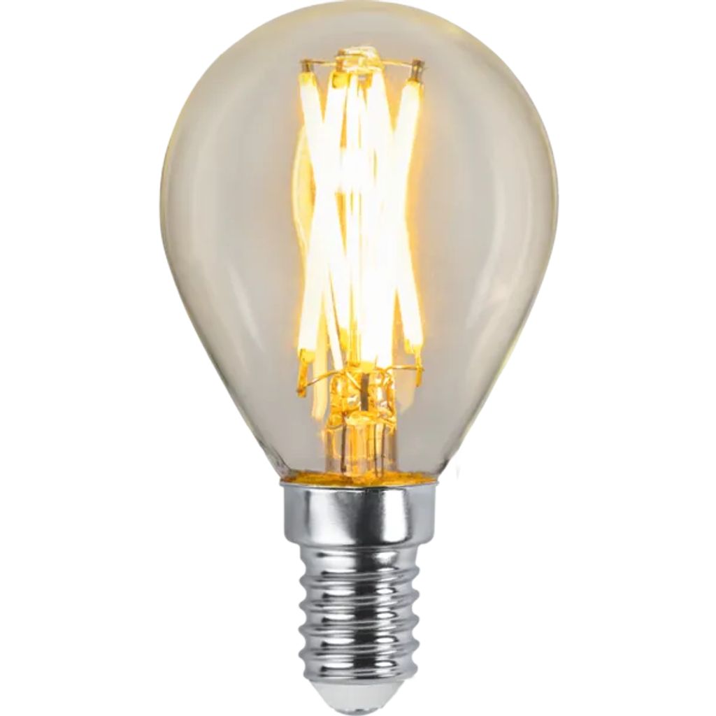 Star Trading LED-Lampe E14, Kugelform, gedimmt bis warmweiß – Klarglas