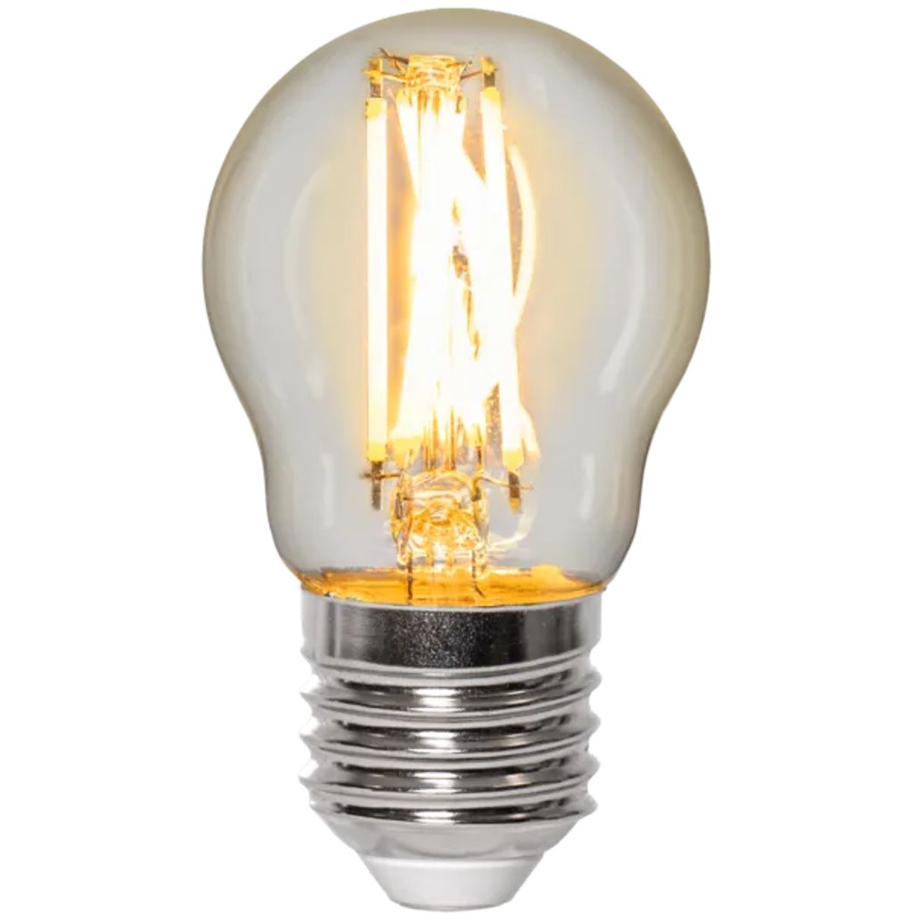 Star Trading LED-Lampe E27, Kugelform, dimmbar bis warmweiß – Klarglas