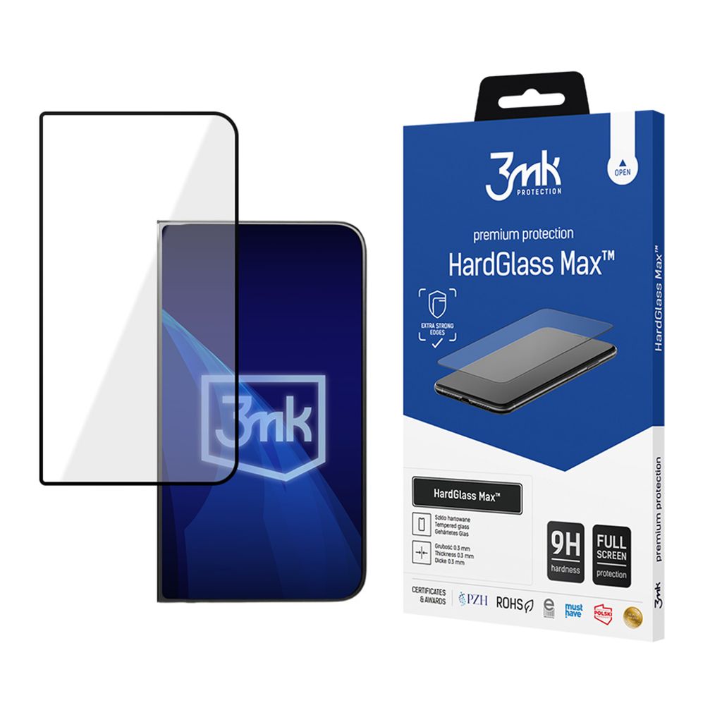 3mk HardGlass Max skjermbeskytter til iPhone Duo ytre skjerm - gjennomsiktig