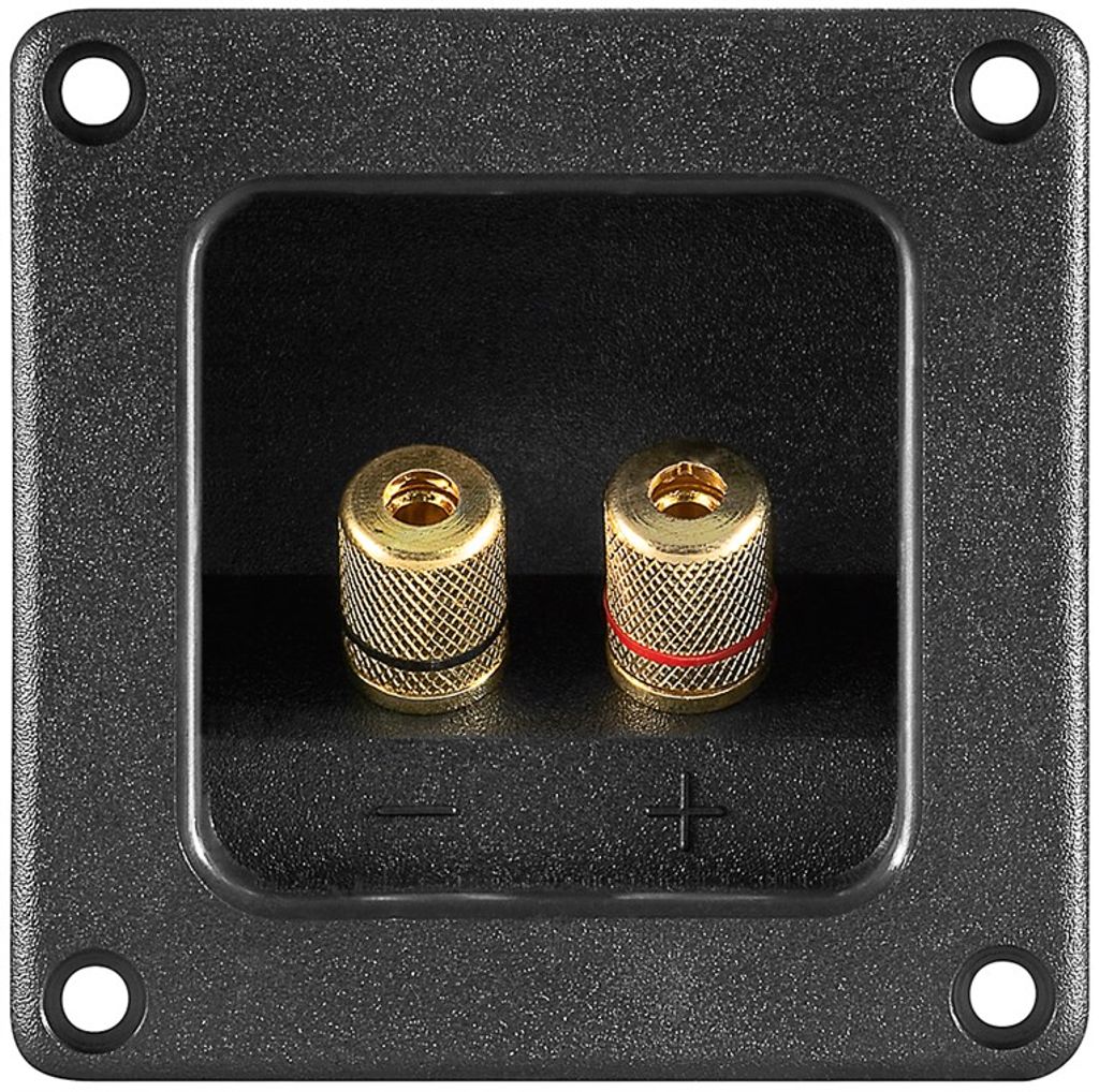 Goobay 11698 Speaker Terminal With Metal Caps – 75.9 X 75.9mm Universal Binding Post For DIY Speakers