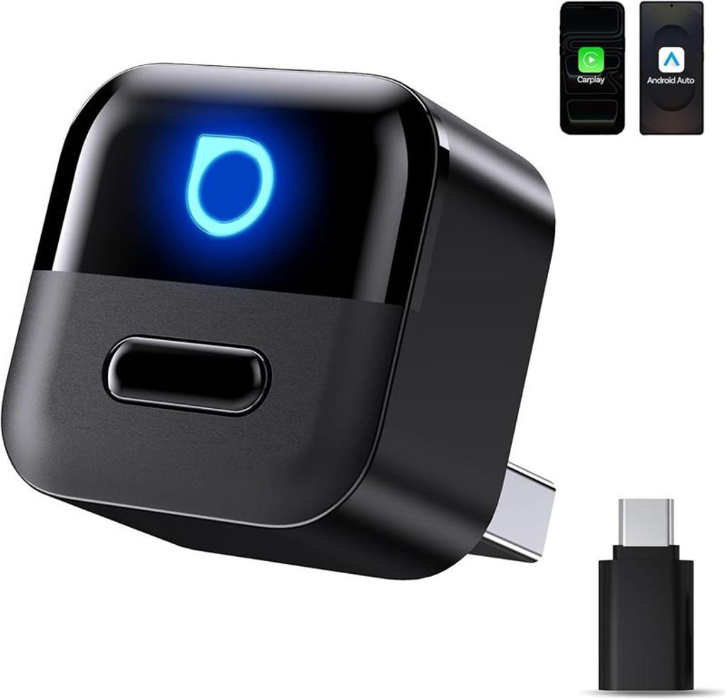SiGN Mini 2-in-1 draadloze CarPlay/Android Auto-adapter - zwart