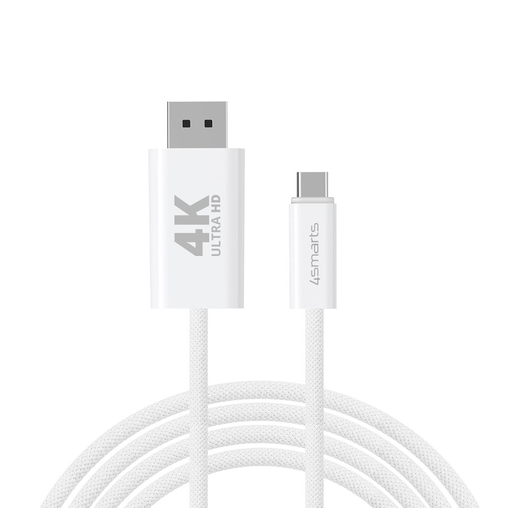 4Smarts USB-C til DisplayPort-kabel - hvid, 2m