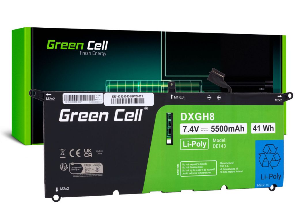 Green Cell DXGH8-batteri för Dell XPS 13, Inspiron 13, Vostro 13