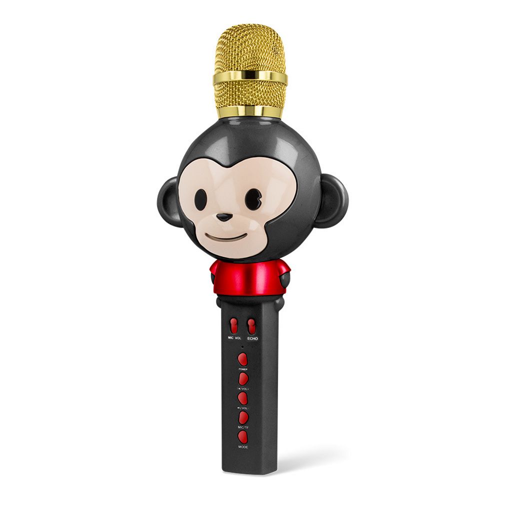 Maxlife Bluetooth-mikrofoni kaiuttimella ja eläinhahmolla – musta