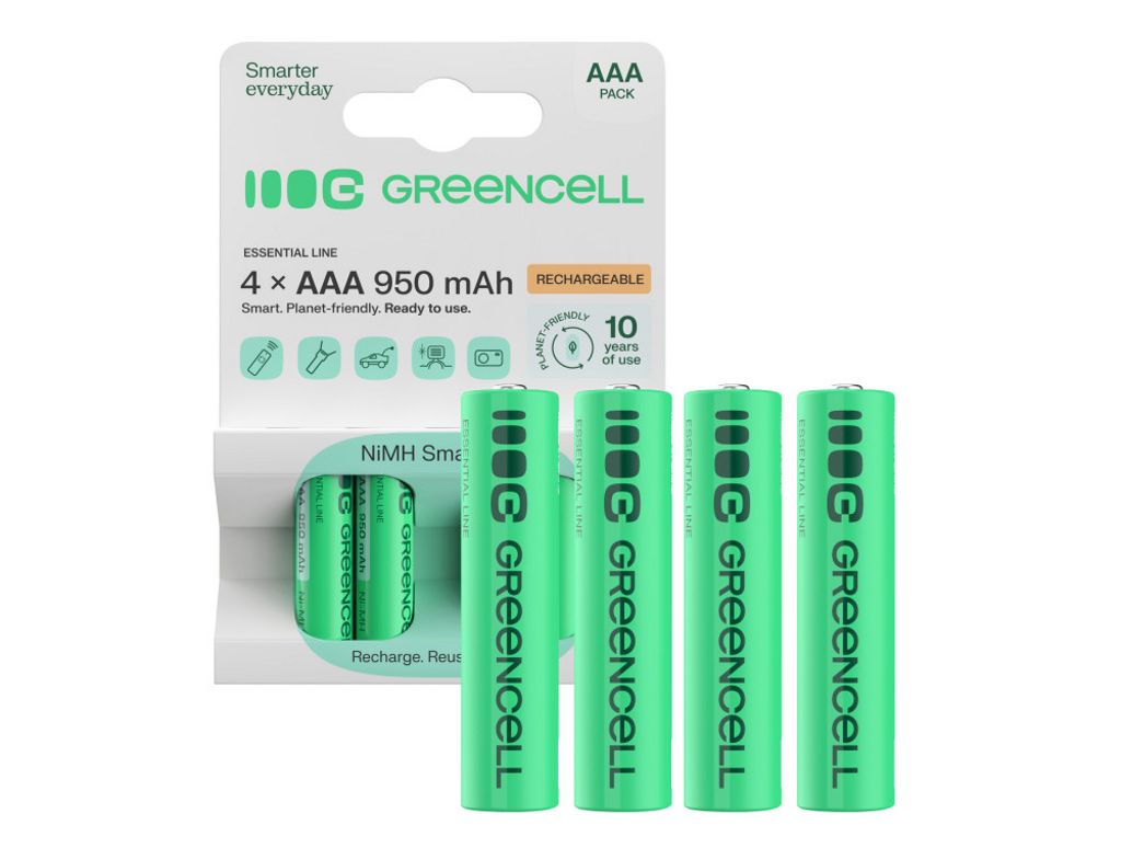 Green Cell Rechargeable AAA-Akku 950mAh, 1.2V, 4 kpl