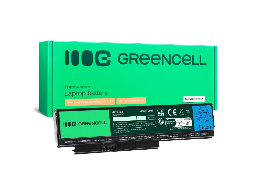 Green Cell Batteri till Lenovo ThinkPad X220, X230 etc. 4400mAh, 11.1V
