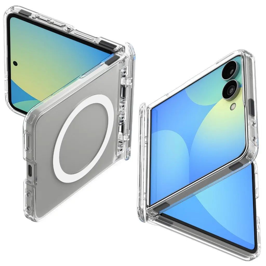 Spigen Ultra Hybrid Pro MagFit Deksel til Samsung Galaxy Z Flip8 - Gjennomsiktig/hvit