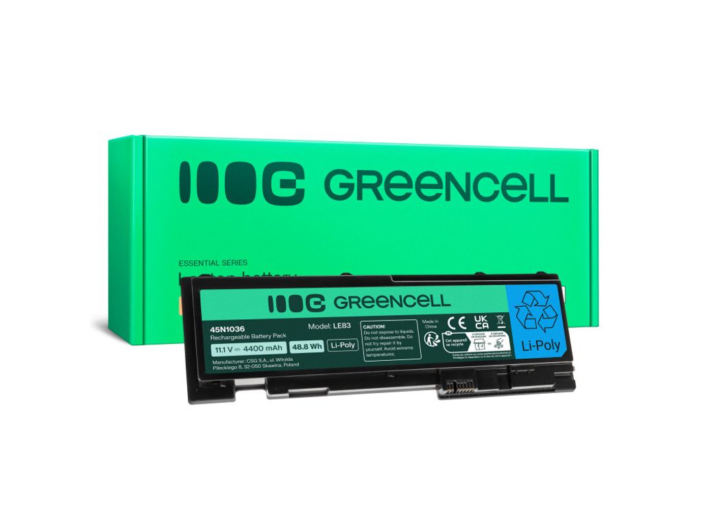 Green Cell-batteri til Lenovo ThinkPad T430s T430si osv., 11,1V 3400mAh