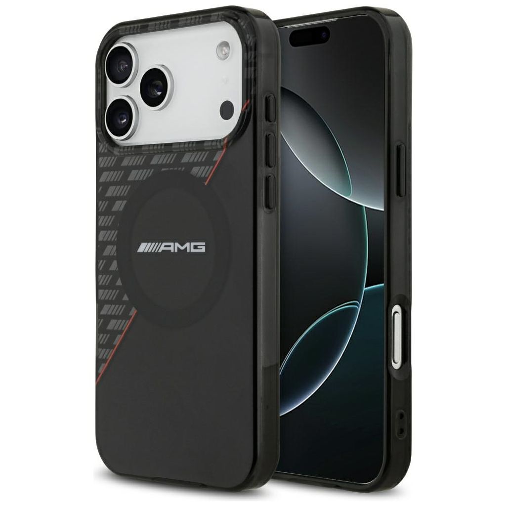 Mercedes AMG IML Double Layer Rhombs MagSafe -kuori till iPhone 18 Pro Max/17 Pro Max - Musta