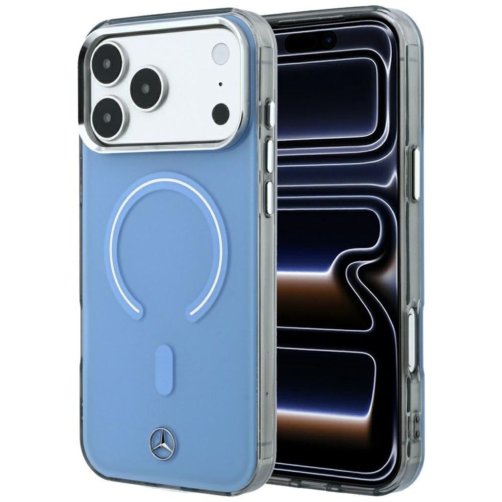 Mercedes Double Layer Iconic Logo MagSafe -kuori till iPhone 18 Pro Max/17 Pro Max - Sininen