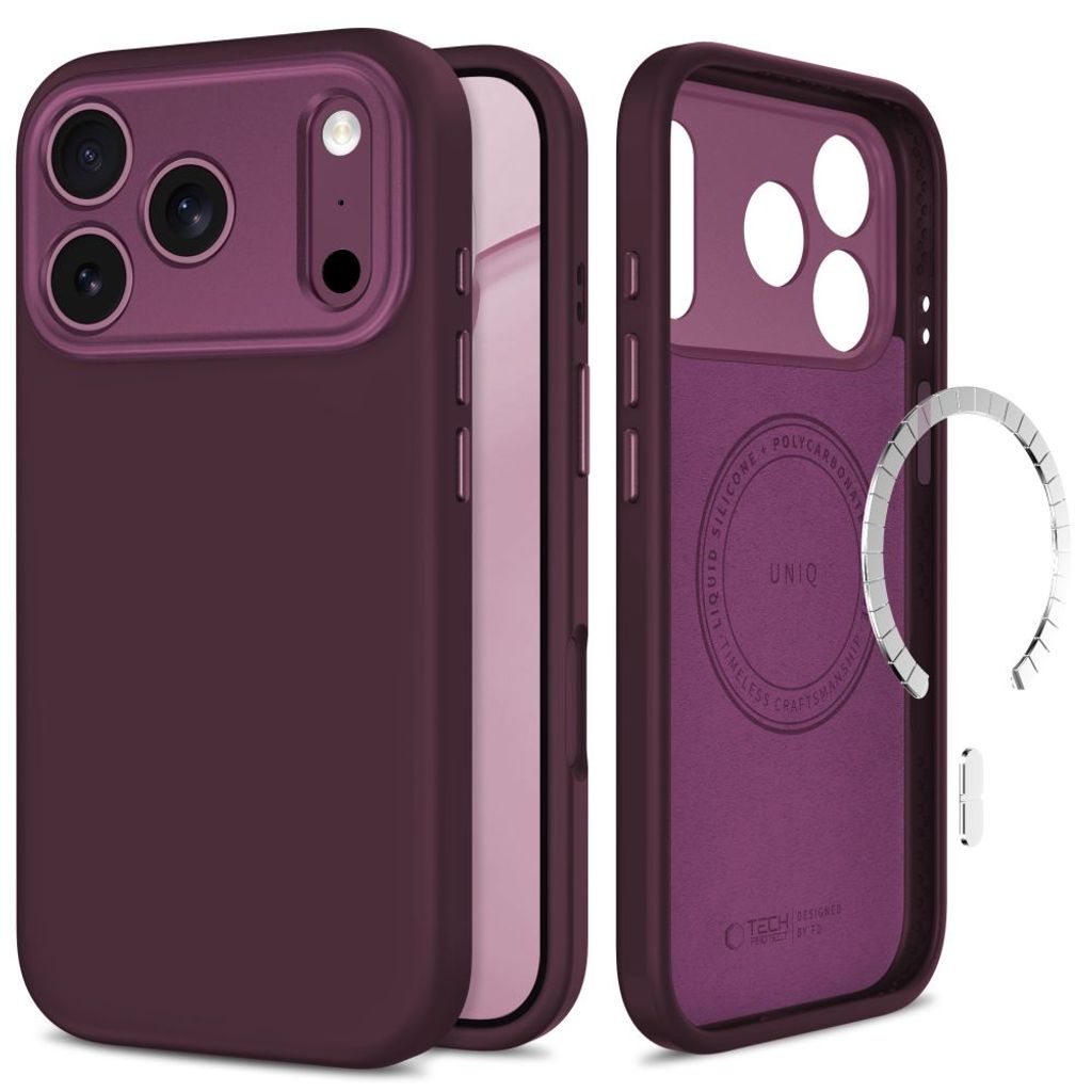 Tech-Protect Uniq MagSafe CC -kuori till iPhone 18 Pro Max/17 Pro Max - Burgundi