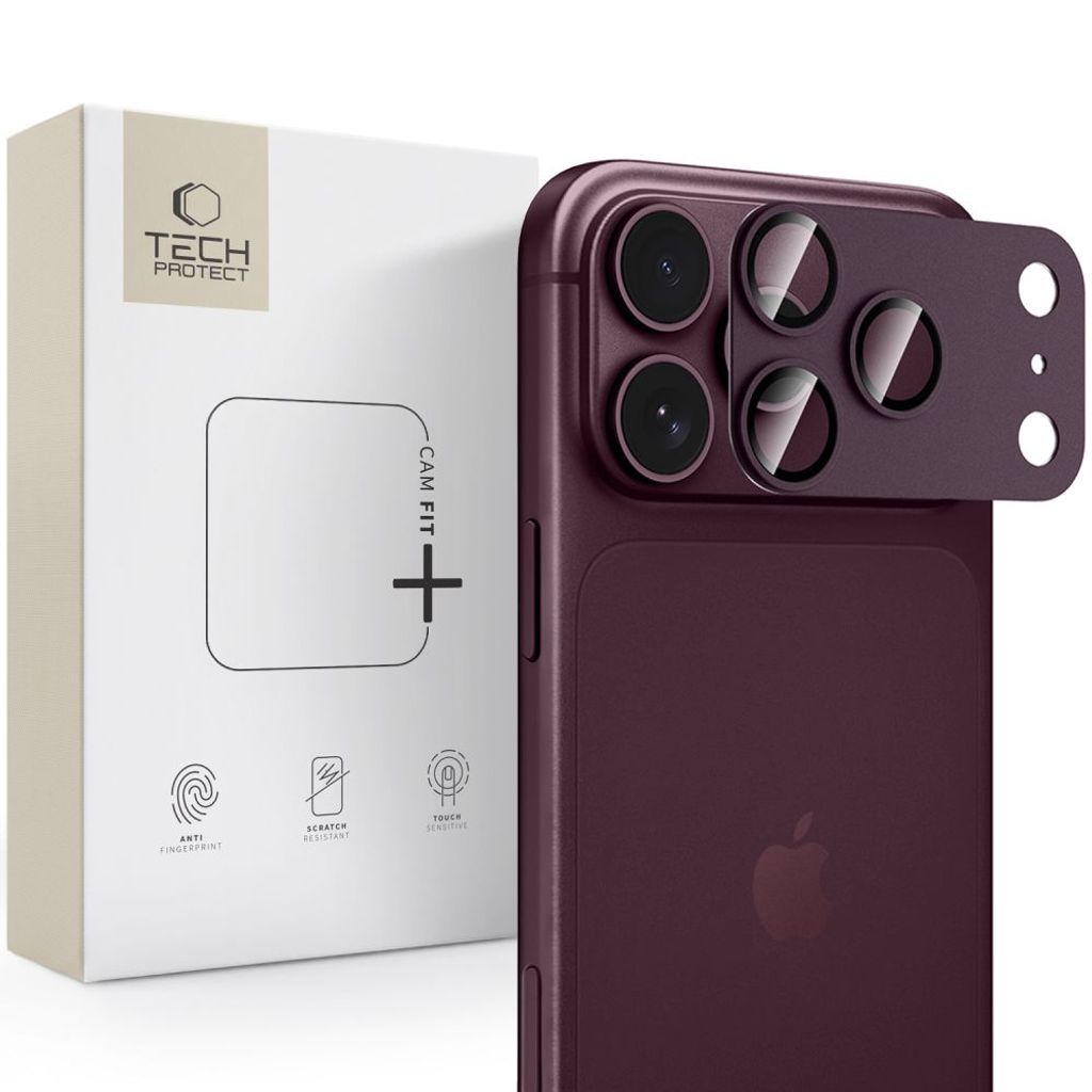 Tech-Protect Camfull Fit+ Linsskydd till iPhone 18 Pro - Vinröd