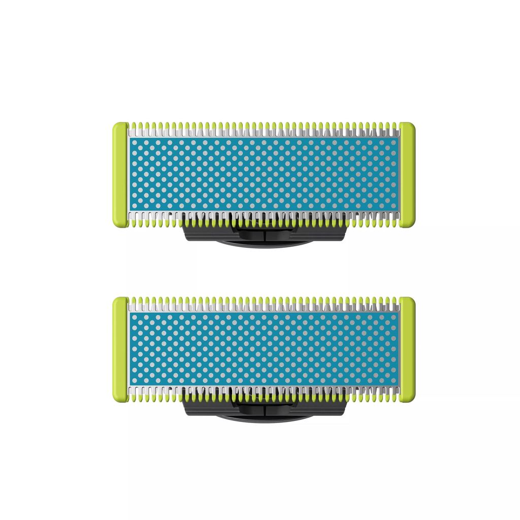 Philipsin partahöylän terät OneBlade QP225/50, 2 kpl - sininen/vihreä