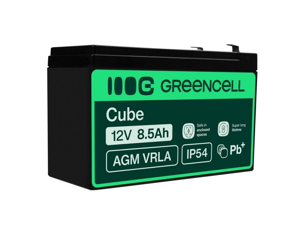 Green Cell AGM VRLA 12V 8,5Ah vedligeholdelsesfrit batteri
