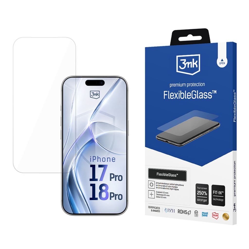 3mk FlexibleGlass v2.0 Hybrid Glass Näytönsuoja till iPhone 17 Pro