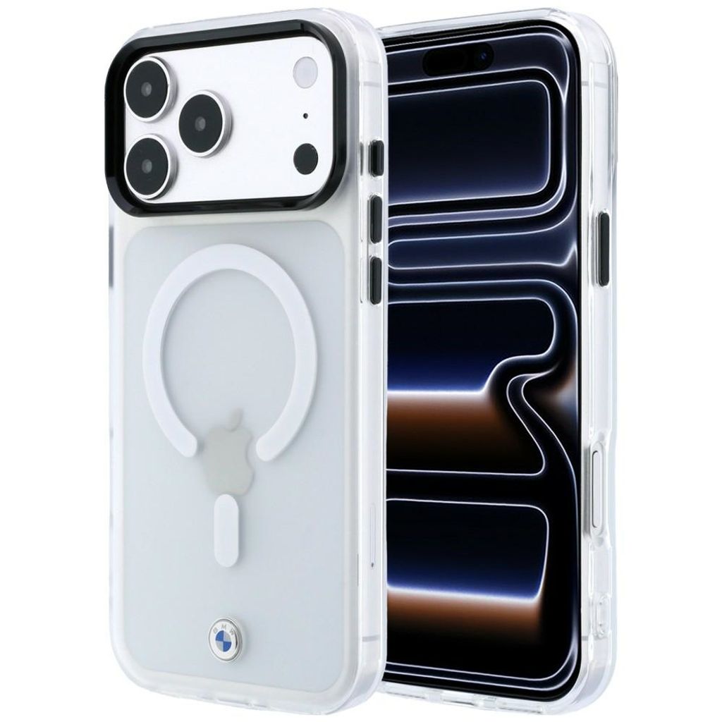BMW Sign Frosted IML Metal Logo MagSafe -kuori till iPhone 18 Pro Max/17 Pro Max - Läpinäkyvä