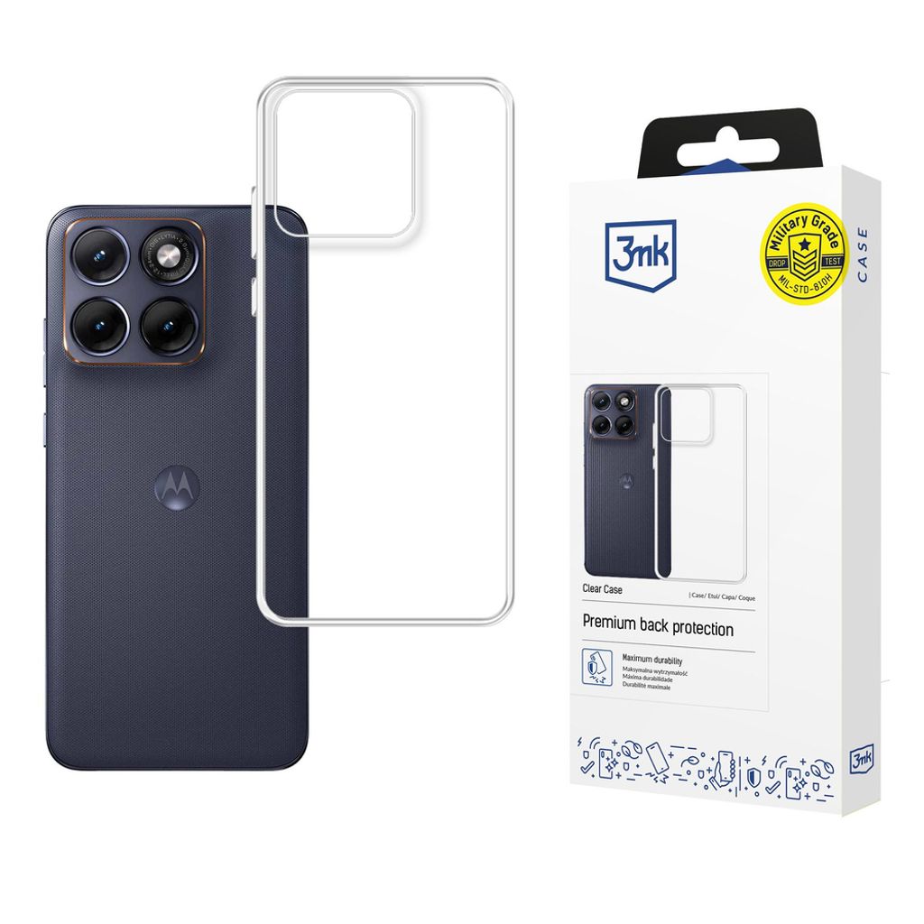 3mk Clear -kuori till Motorola Edge 70 Fusion - Läpinäkyvä