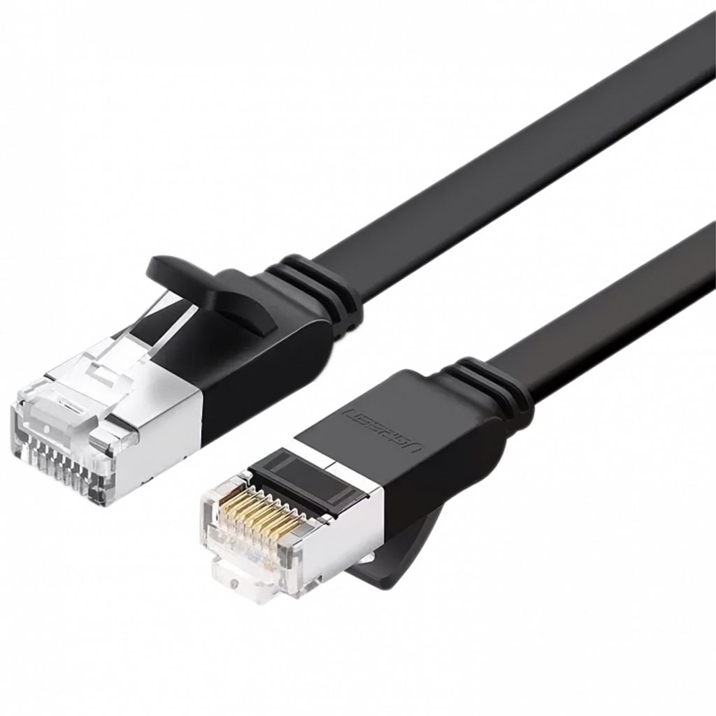 UGREEN NW101 Nätverkskabel Platt RJ45, UTP, Cat6, 2m – Svart