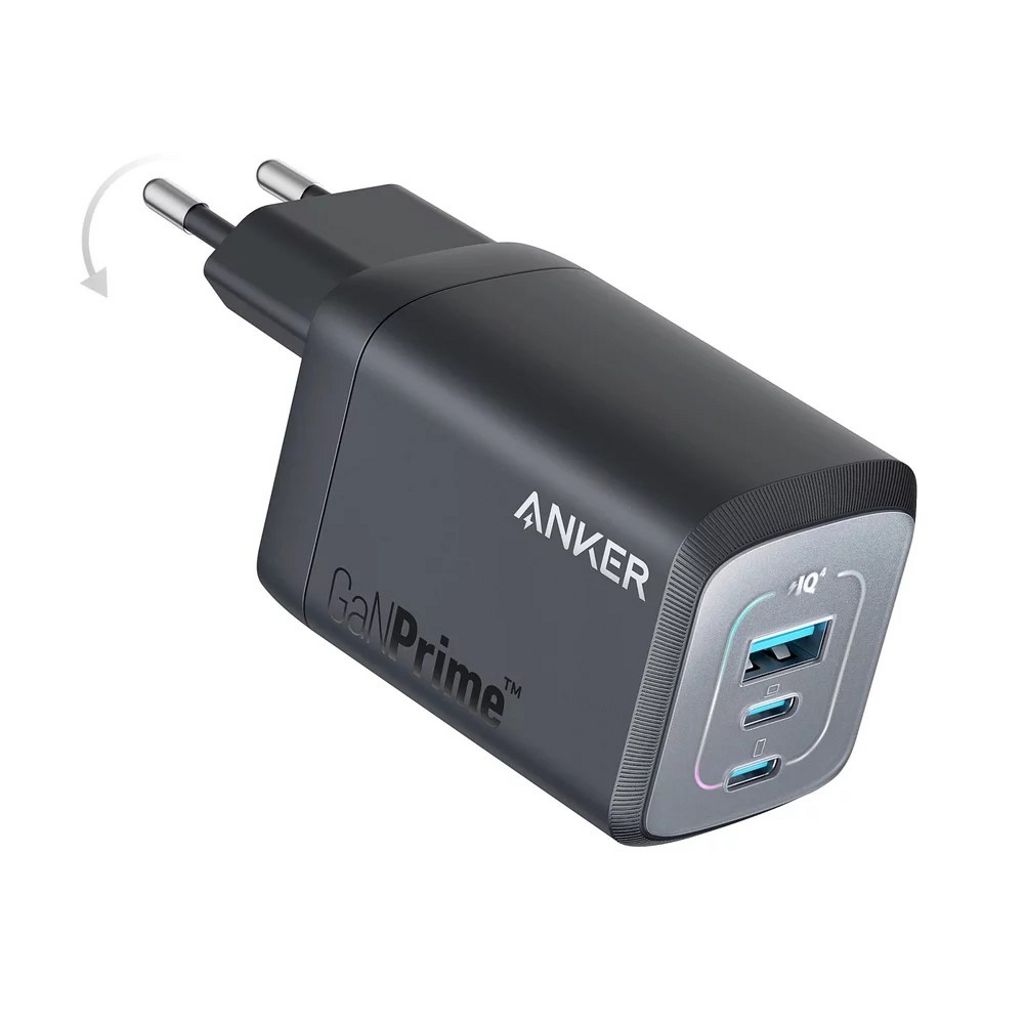 Anker Prime 67W GaN-vegglader – 2 x USB-C + 1 x USB-A